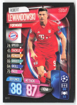 Robert Lewandowski, Card, 2019-20 Topps Match Attax UEFA Champions League, BASE