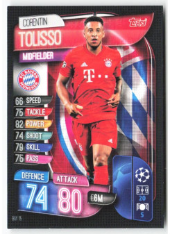 Corentin Tolisso, Card, 2019-20 Topps Match Attax UEFA Champions League, BASE
