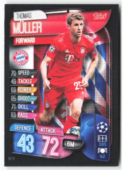 Thomas Müller, Card, 2019-20 Topps Match Attax UEFA Champions League, BASE