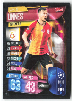 Martin Linnes, Kartička, 2019-20 Topps Match Attax UEFA Champions League, BASE