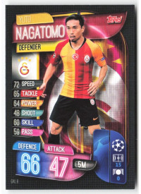 Yuto Nagatomo, Kartička, 2019-20 Topps Match Attax UEFA Champions League, BASE