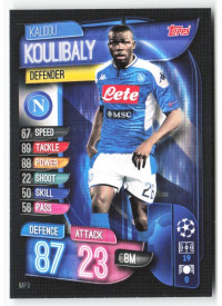 Kalidou Koulibaly, Kartička, 2019-20 Topps Match Attax UEFA Champions League, BASE