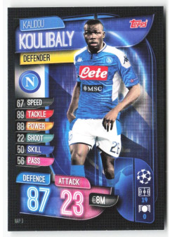 Kalidou Koulibaly, Card, 2019-20 Topps Match Attax UEFA Champions League, BASE