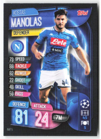 Kostas Manolas, Kartička, 2019-20 Topps Match Attax UEFA Champions League, BASE