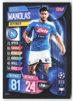 Kostas Manolas, Card, 2019-20 Topps Match Attax UEFA Champions League, BASE