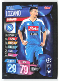 Hirving Lozano, Kartička, 2019-20 Topps Match Attax UEFA Champions League, BASE