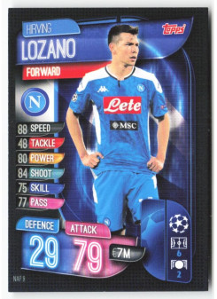 Hirving Lozano, Card, 2019-20 Topps Match Attax UEFA Champions League, BASE