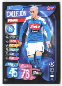 José Callejón, Kartička, 2019-20 Topps Match Attax UEFA Champions League, BASE