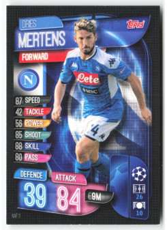 Dries Mertens, Kartička, 2019-20 Topps Match Attax UEFA Champions League, BASE