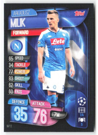 Arkadiusz Milik, Kartička, 2019-20 Topps Match Attax UEFA Champions League, BASE