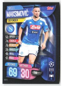 Nikola Maksimović, Card, 2019-20 Topps Match Attax UEFA Champions League, BASE