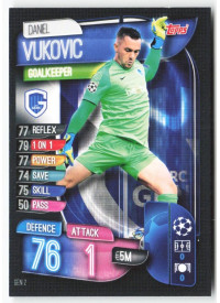Daniel Vuković, Kartička, 2019-20 Topps Match Attax UEFA Champions League, BASE
