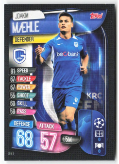 Joakim Maehle, Kartička, 2019-20 Topps Match Attax UEFA Champions League, BASE