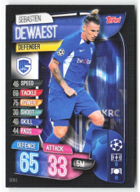 Sebastien Dewaest, Kartička, 2019-20 Topps Match Attax UEFA Champions League, BASE