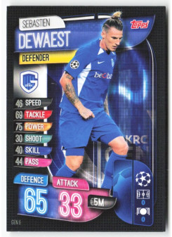 Sebastien Dewaest, Kartička, 2019-20 Topps Match Attax UEFA Champions League, BASE