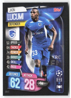 Jhon Lucumi, Kartička, 2019-20 Topps Match Attax UEFA Champions League, BASE