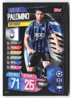 José Luis Palomino, Kartička, 2019-20 Topps Match Attax UEFA Champions League, BASE