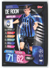 Marten de Roon, Kartička, 2019-20 Topps Match Attax UEFA Champions League, BASE