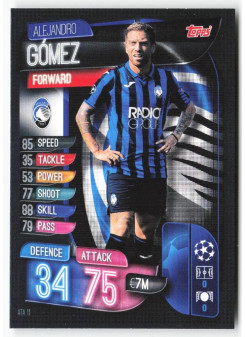 Alejandro Gómez, Kartička, 2019-20 Topps Match Attax UEFA Champions League, BASE