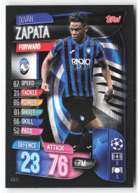 Duván Zapata, Kartička, 2019-20 Topps Match Attax UEFA Champions League, BASE