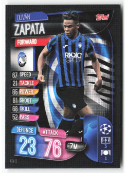 Duván Zapata, Card, 2019-20 Topps Match Attax UEFA Champions League, BASE