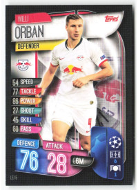 Willi Orban, Kartička, 2019-20 Topps Match Attax UEFA Champions League, BASE
