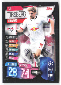 Emil Forsberg, Card, 2019-20 Topps Match Attax UEFA Champions League, BASE