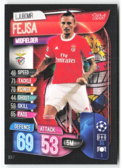 Ljubomir Fejsa, Kartička, 2019-20 Topps Match Attax UEFA Champions League, BASE