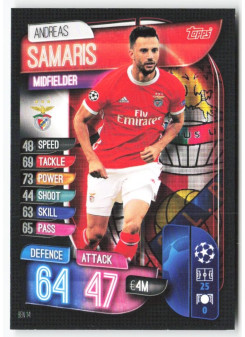 Andreas Samaris, Kartička, 2019-20 Topps Match Attax UEFA Champions League, BASE