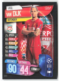 Virgil van Dijk, Kartička, 2019-20 Topps Match Attax UEFA Champions League, BASE