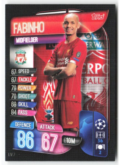 Fabinho, Card, 2019-20 Topps Match Attax UEFA Champions League, BASE