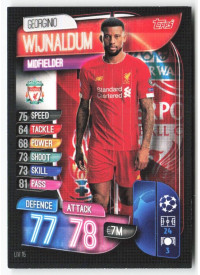 Georginio Wijnaldum, Card, 2019-20 Topps Match Attax UEFA Champions League, BASE