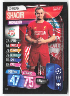 Xherdan Shaqiri, Kartička, 2019-20 Topps Match Attax UEFA Champions League, BASE