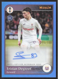 Tristan Degreef, Kartička, Topps Merlin UEFA Club Competitions 2024-25, AUTOGRAPH