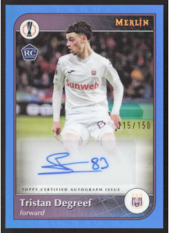 Tristan Degreef, Kartička, Topps Merlin UEFA Club Competitions 2024-25, AUTOGRAPH