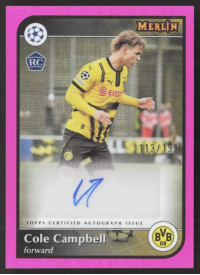 Cole Campbell, Kartička, Topps Merlin UEFA Club Competitions 2024-25, AUTOGRAPH