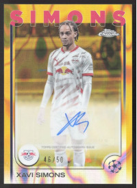 Xavi Simons, Kartička, Topps Chrome UEFA Club Competitions 2024-2025, AUTOGRAPH