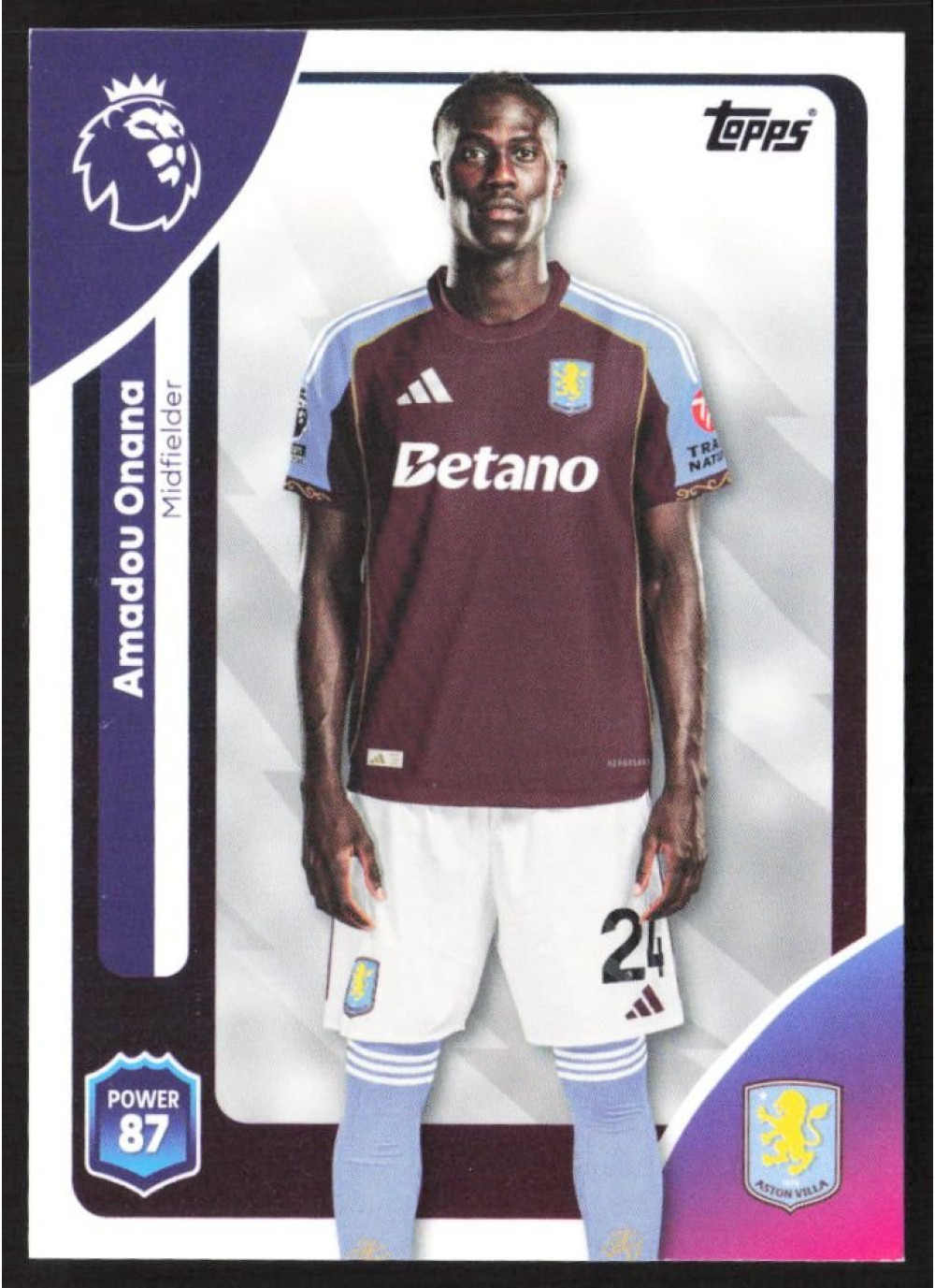 Amadou Onana, Card, Topps Premier League Debute Edition 2026, BASE