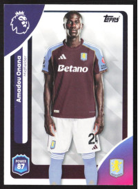 Amadou Onana, Card, Topps Premier League Debute Edition 2026, BASE