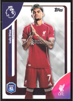 Luis Díaz, Kartička, Topps Premier League Debute Edition 2026, BASE