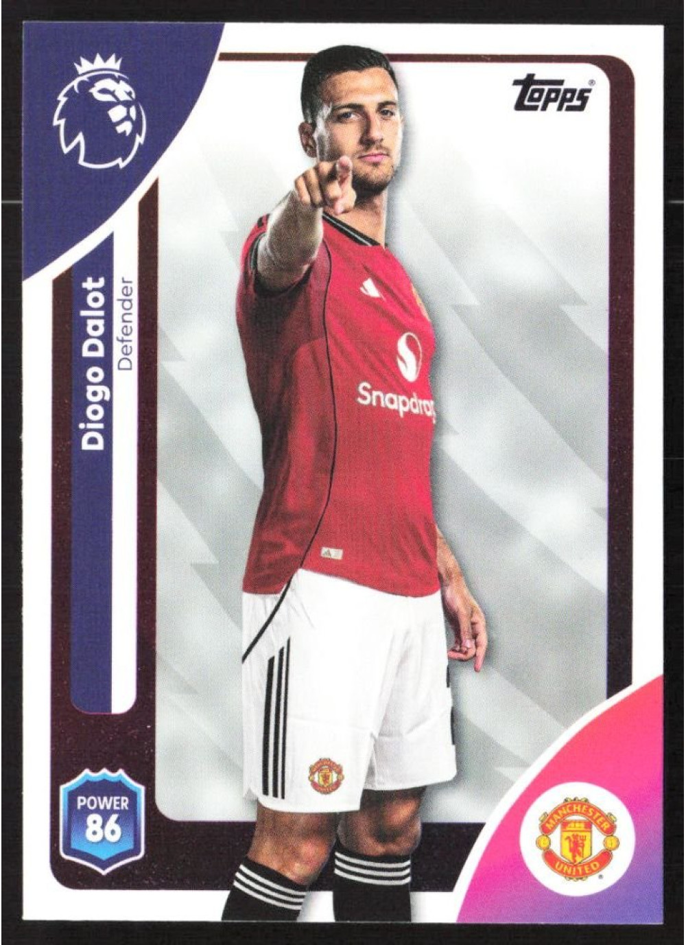 Diogo Dalot, Card, Topps Premier League Debute Edition 2026, BASE