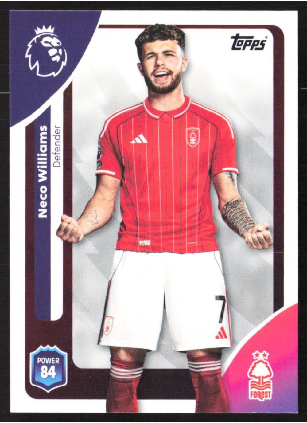 Neco Williams, Card, Topps Premier League Debute Edition 2026, BASE