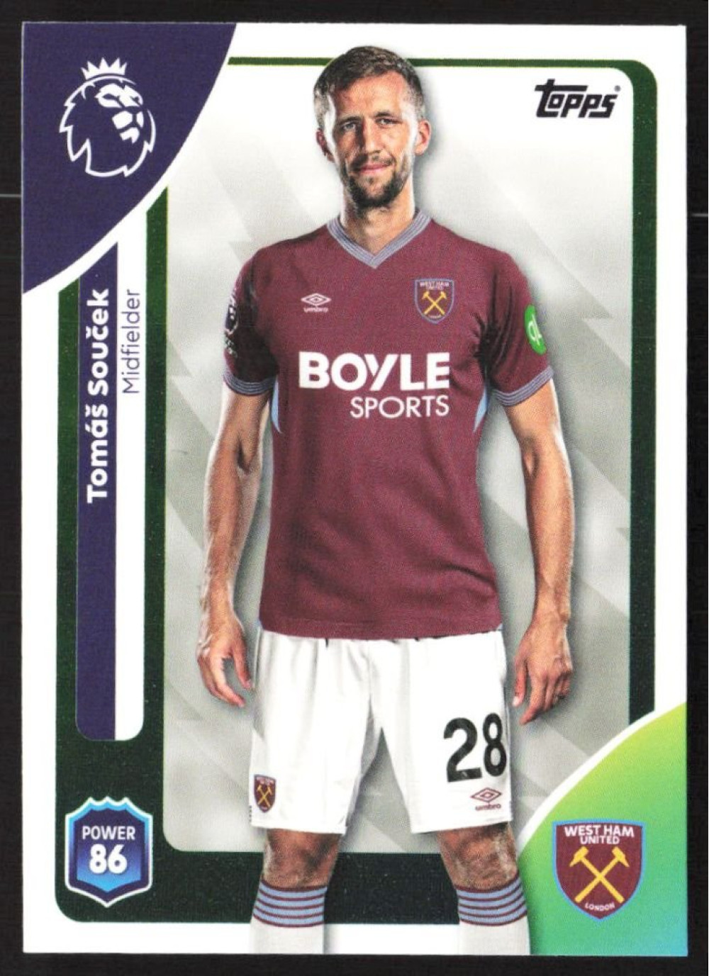 Tomáš Souček, Card, Topps Premier League Debute Edition 2026, BASE