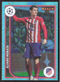 Alvaro Morata, Kartička, Topps Merlin Chrome UEFA Club Competitions 2023-24, Aqua Prism Refractor