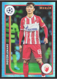 Inbeom Hwang, Kartička, Topps Merlin Chrome UEFA Club Competitions 2023-24, Aqua Prism Refractor