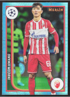 Inbeom Hwang, Kartička, Topps Merlin Chrome UEFA Club Competitions 2023-24, Aqua Prism Refractor