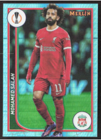 Mohamed Salah, Kartička, Topps Merlin Chrome UEFA Club Competitions 2023-24, Aqua Prism Refractor