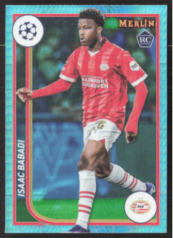 Isaac Babadi, Kartička, Topps Merlin Chrome UEFA Club Competitions 2023-24, Aqua Prism Refractor