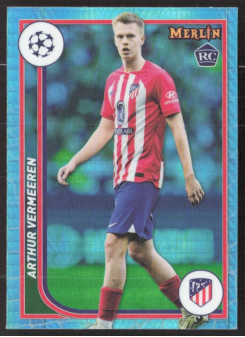 Arthur Vermeeren, Kartička, Topps Merlin Chrome UEFA Club Competitions 2023-24, Aqua Prism Refractor