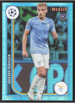 Gustav Isaksen, Kartička, Topps Merlin Chrome UEFA Club Competitions 2023-24, Aqua Prism Refractor